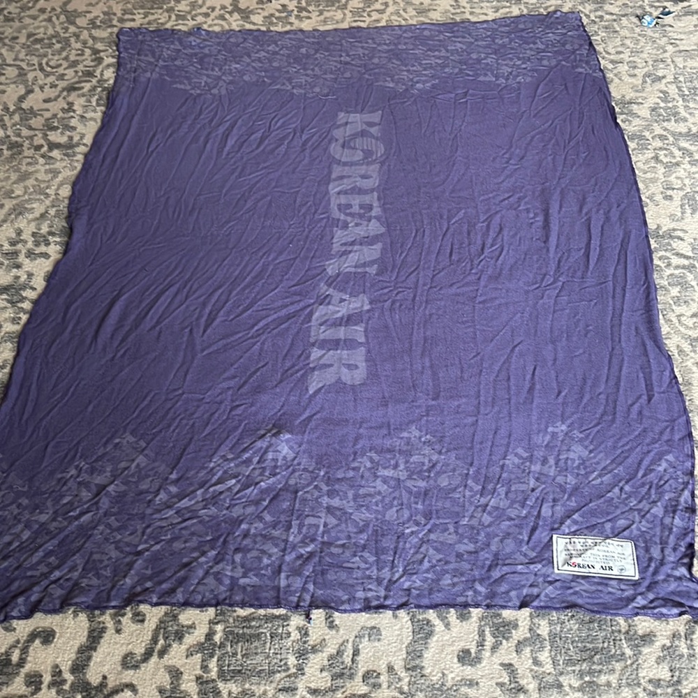 Vintage Korea Air plane blanket